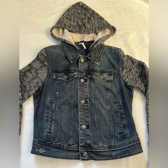 Free People Distressed Denim Jacket - Picture 2 of 11